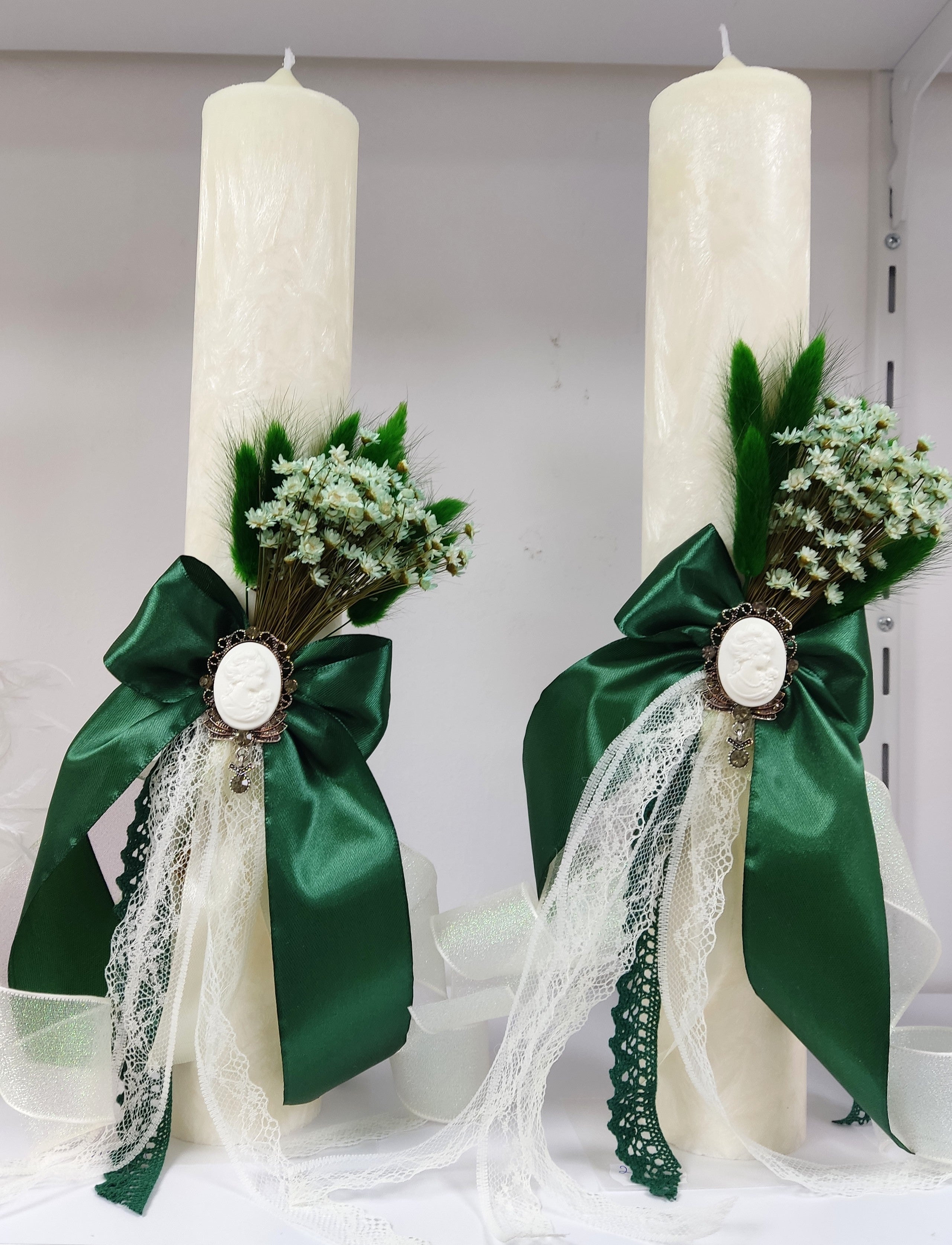 Lumanari nunta verde smarald - Camee