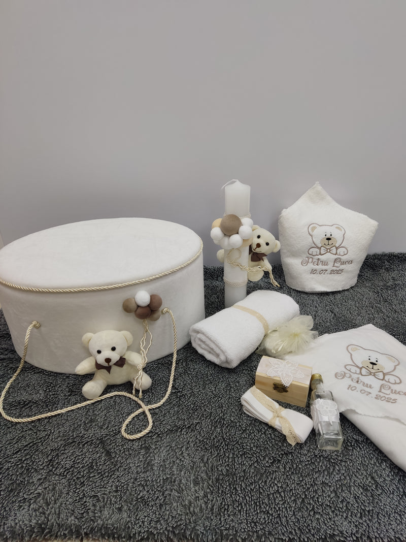 Trusou botez baiat - tematica ursulet cu baloane