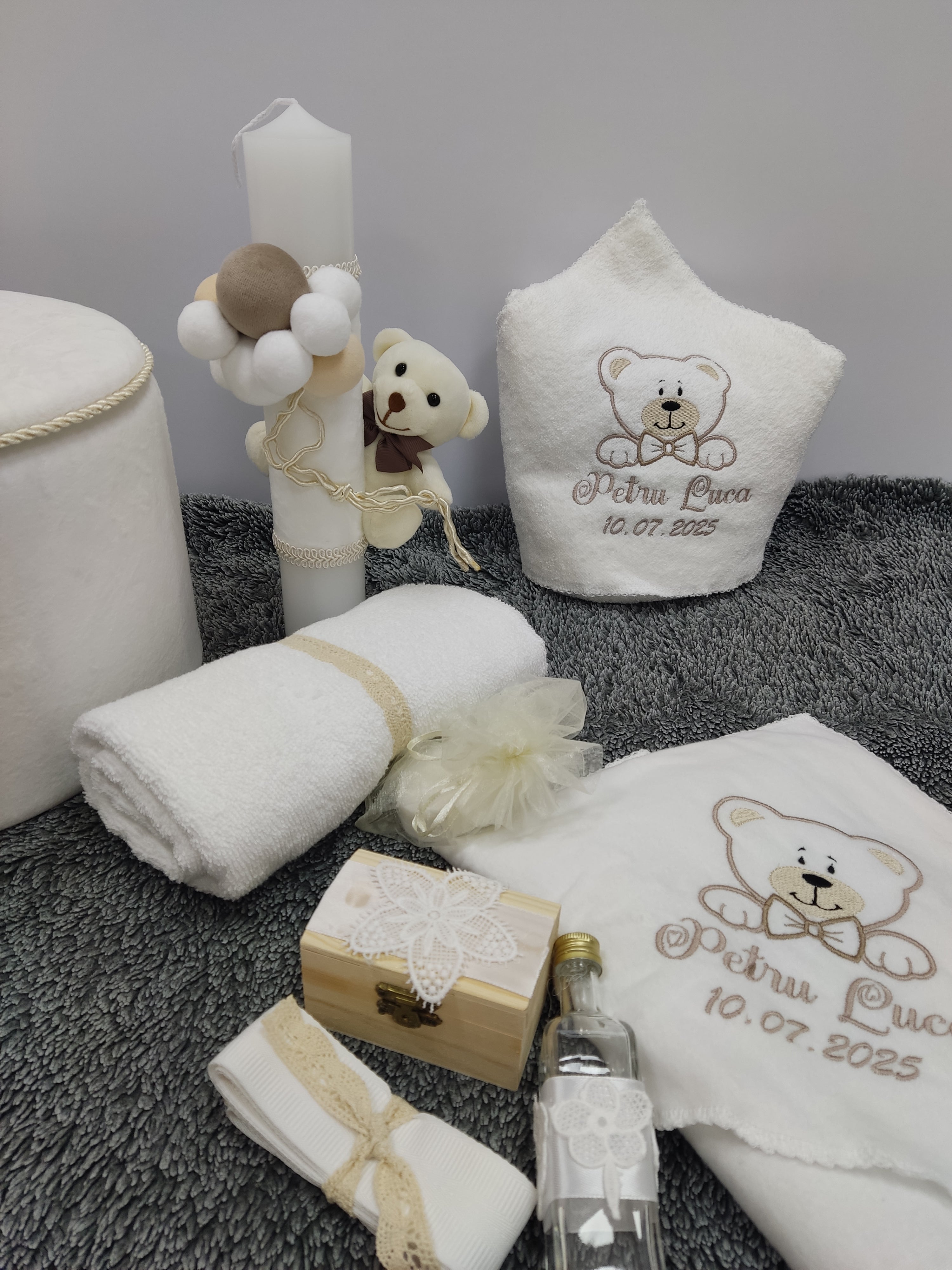 Trusou botez baiat - tematica ursulet cu baloane