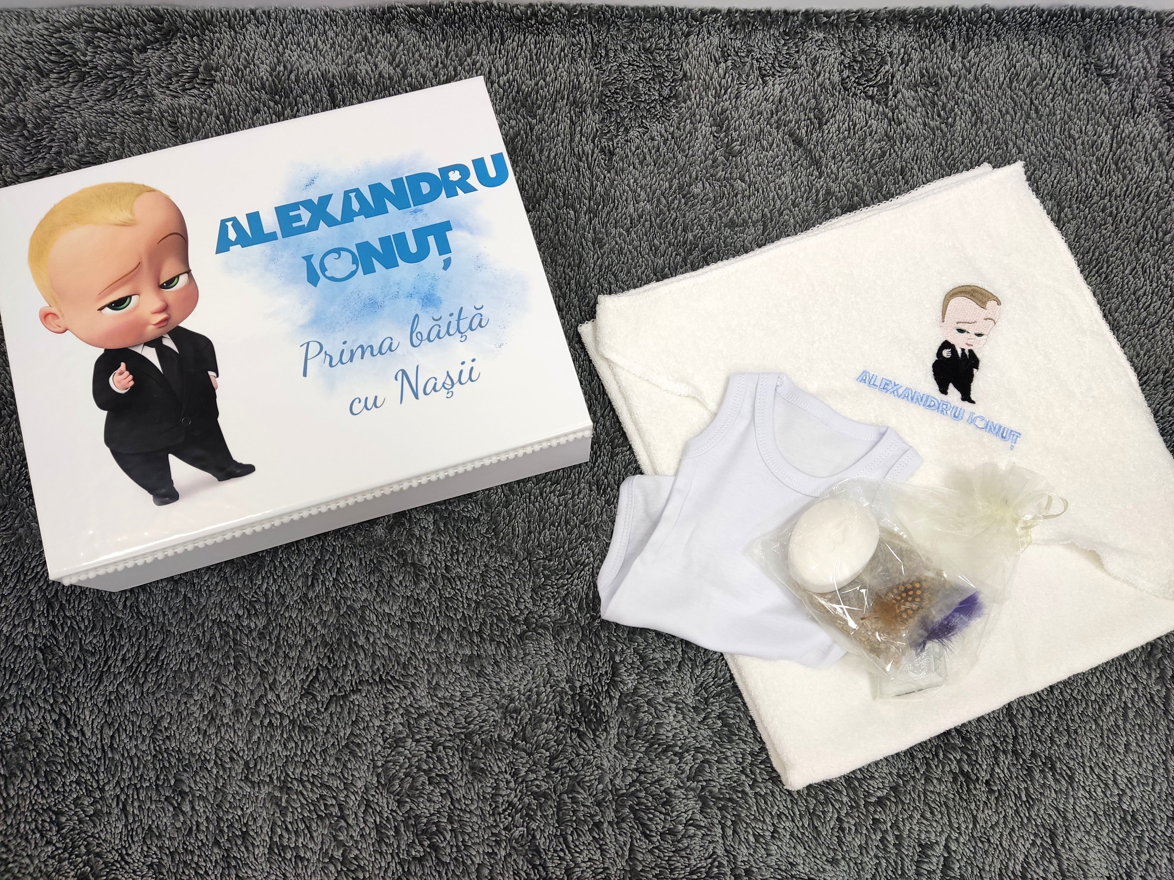 Set personalizat baiat bebe sef - prima baita cu nasii