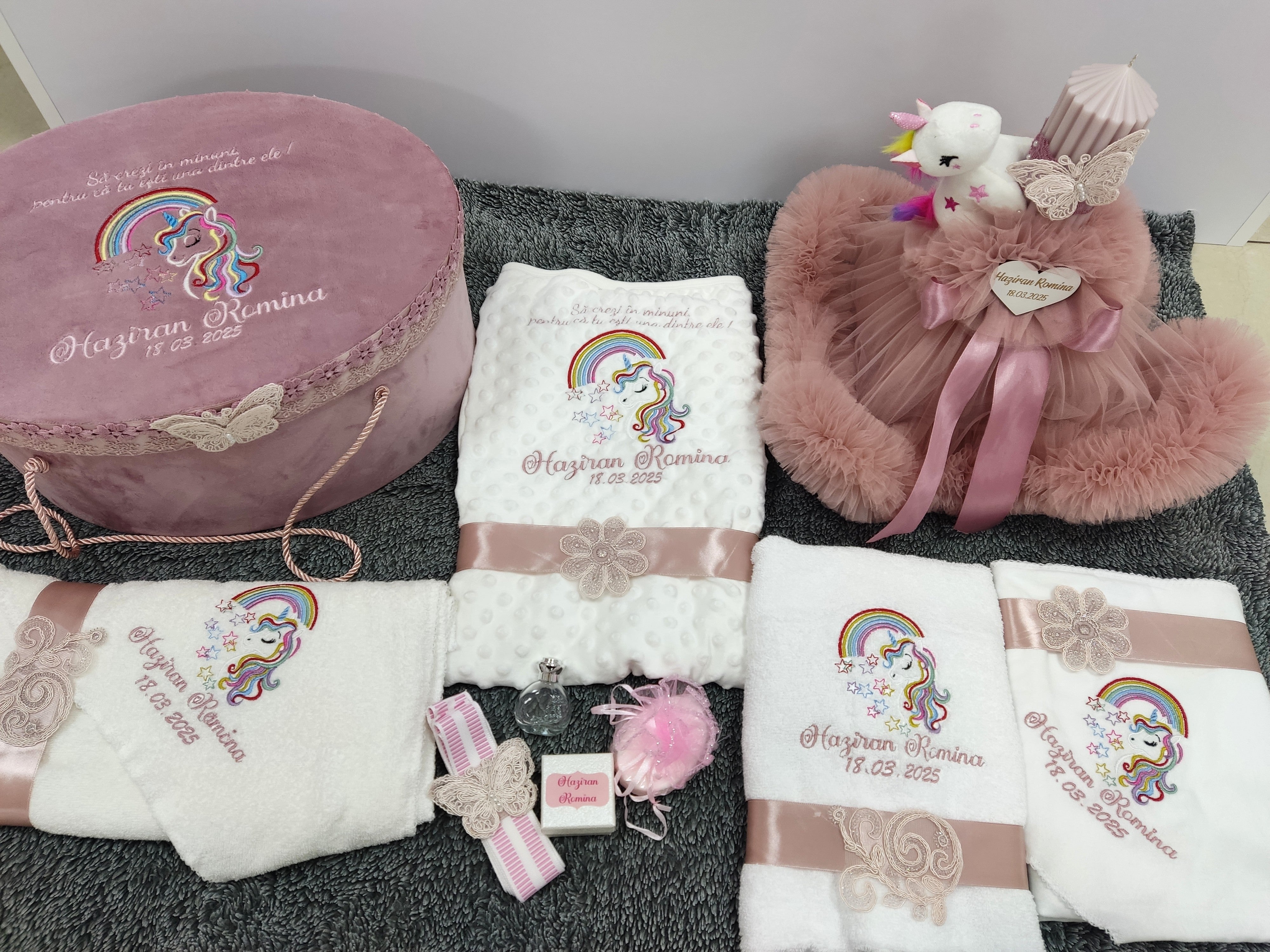 Trusou complet fetita roz pudra - Unicorn