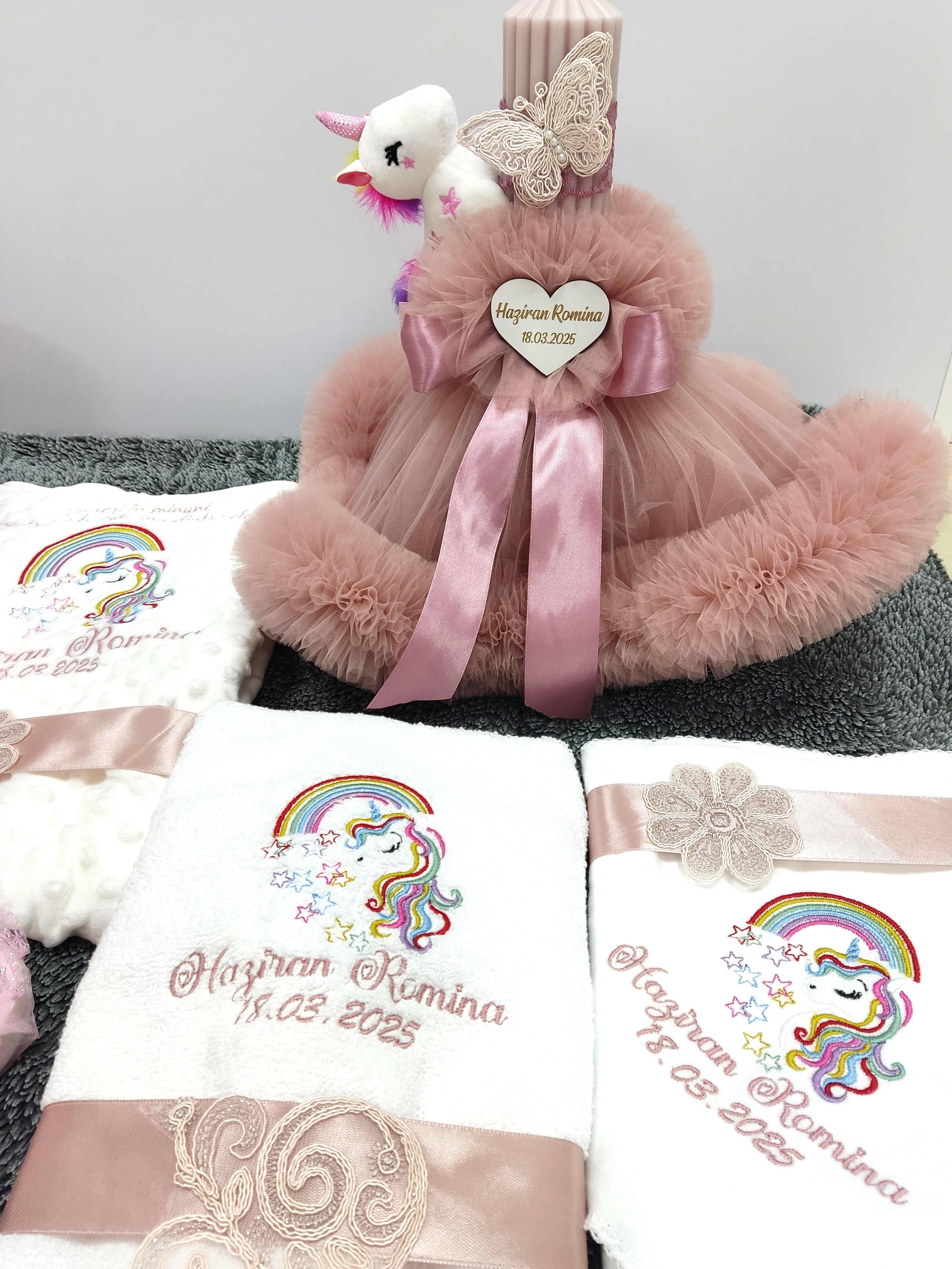 Trusou complet fetita roz pudra - Unicorn