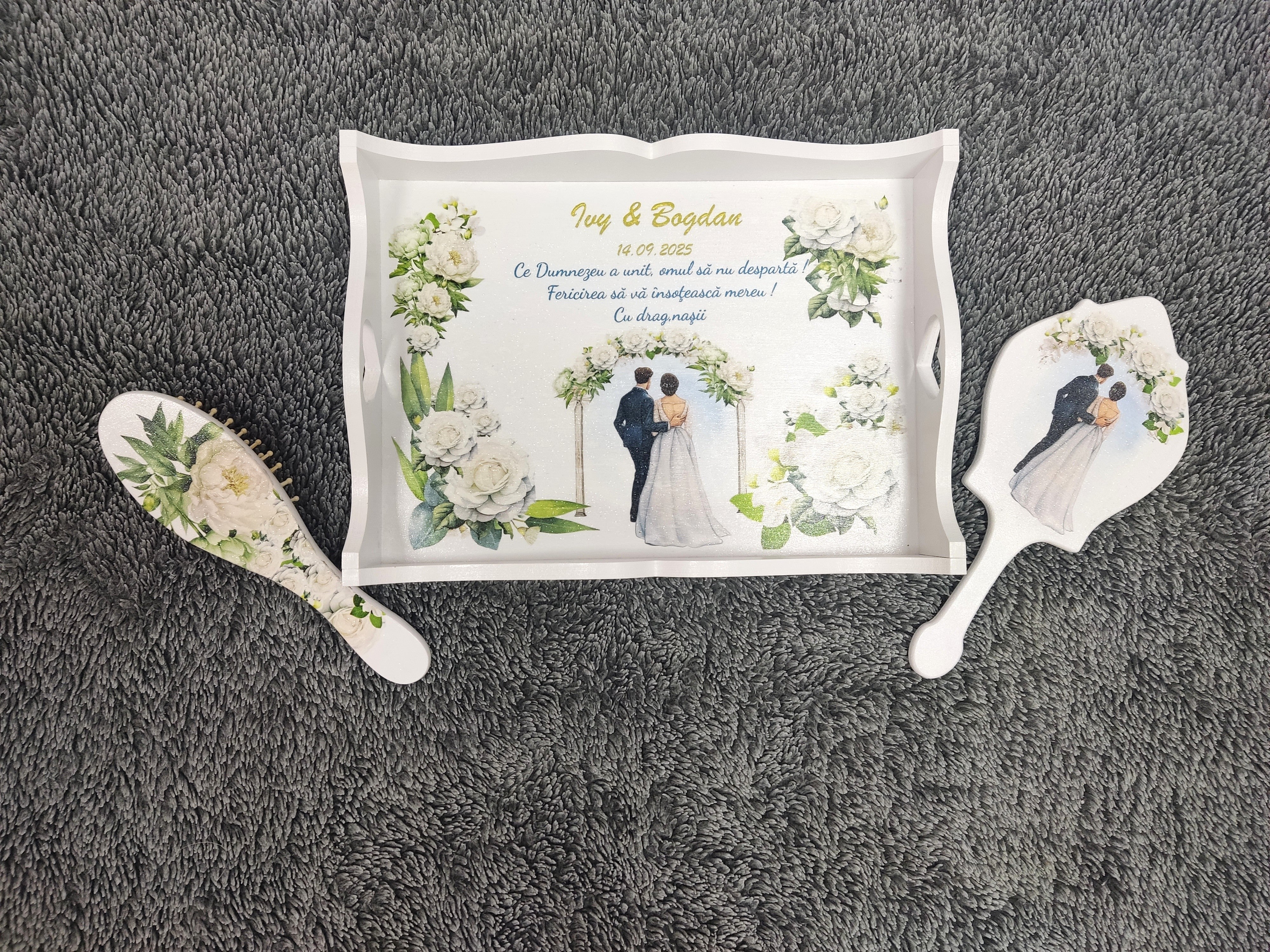 Set gatit mireasa - bujori