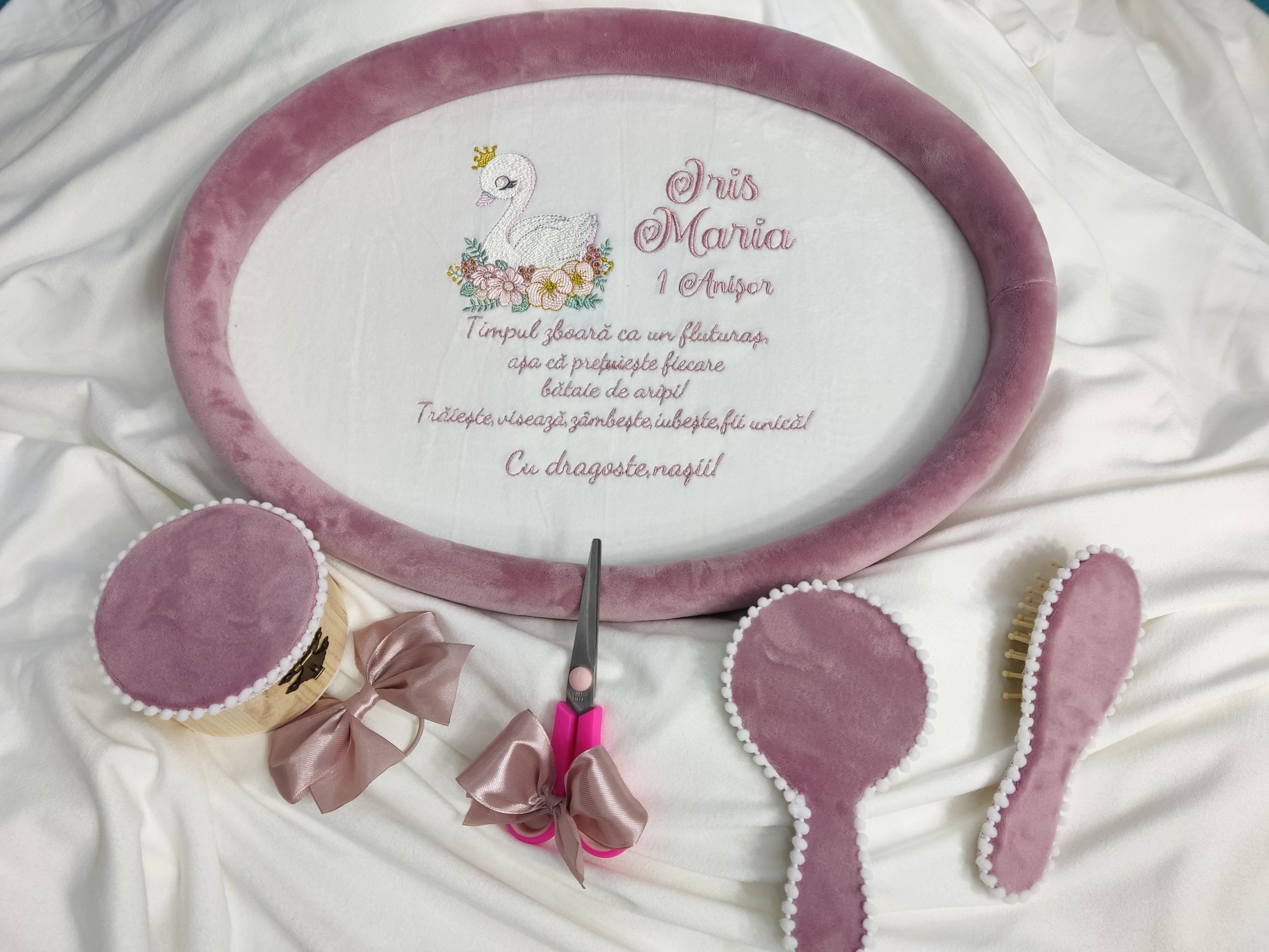 Set mot catifea personalizat fetita - lebada