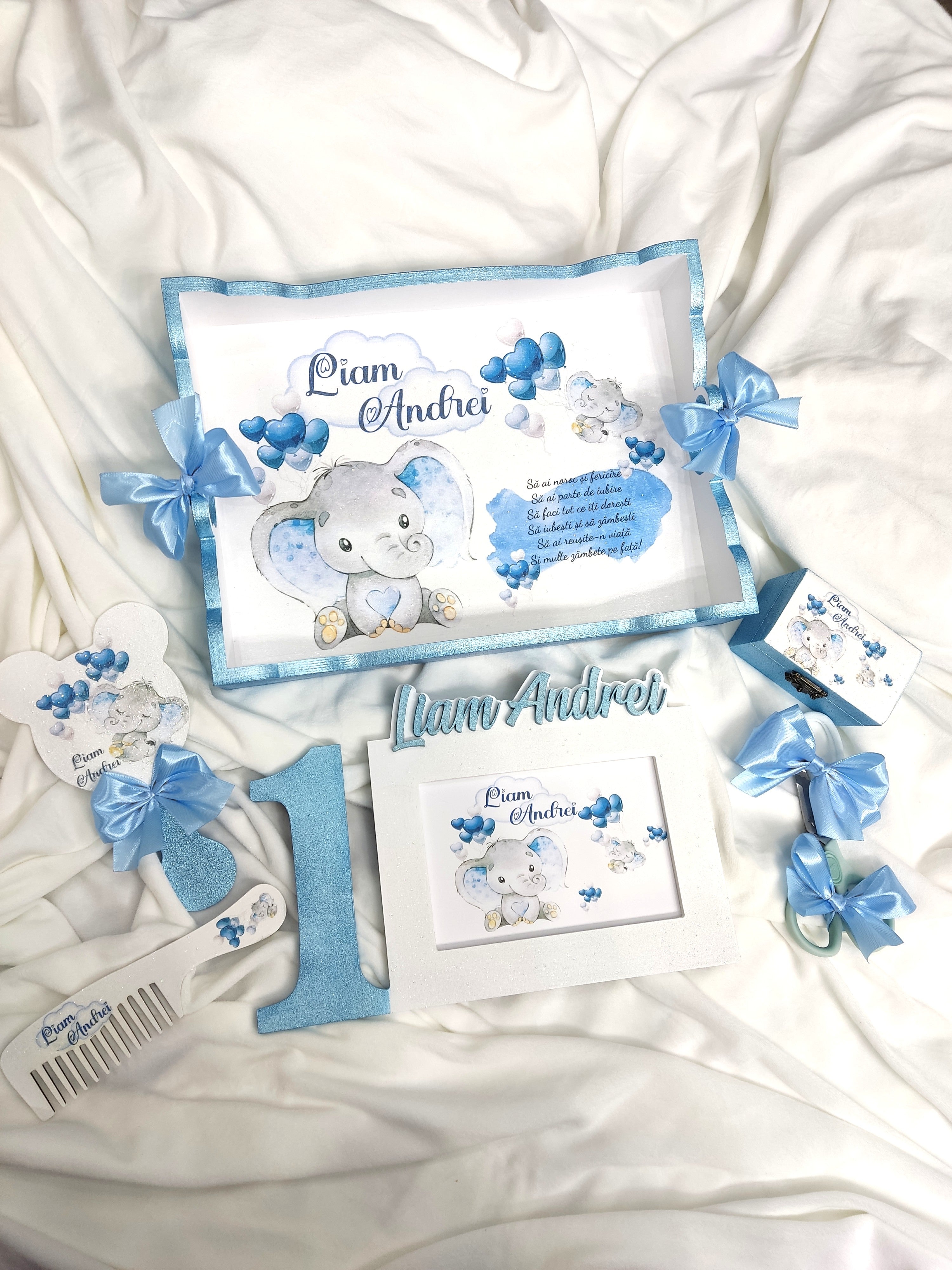 Set de moț personalizat baiat - elefantel