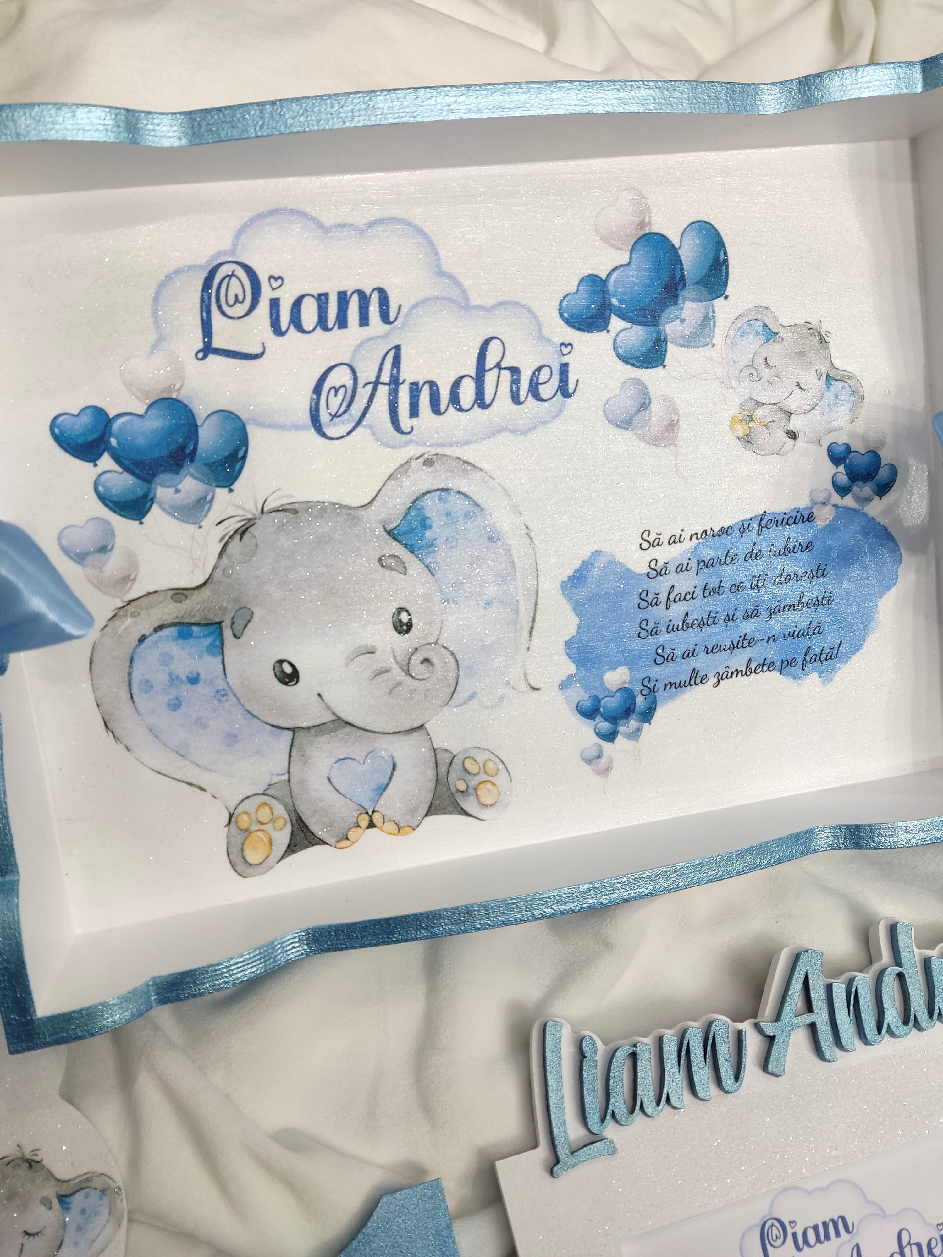 Set de moț personalizat baiat - elefantel
