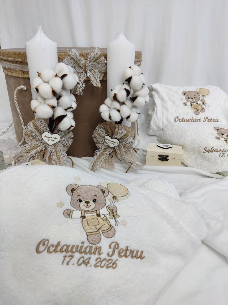 Trusou complet gemeni baieti - model rustic