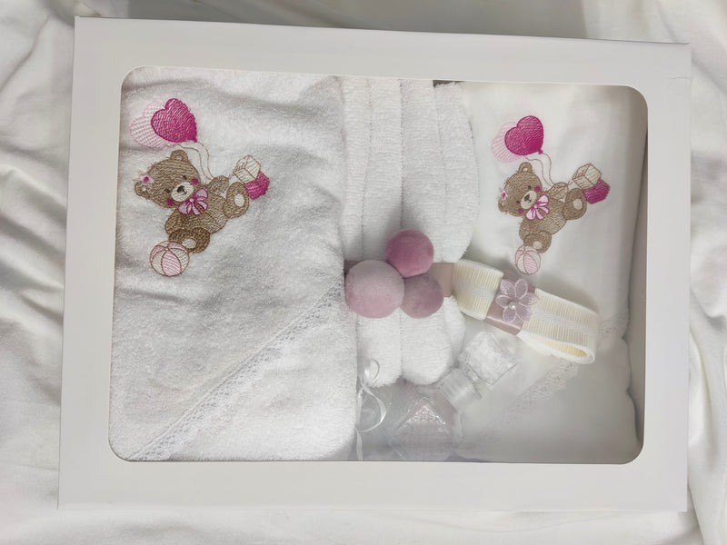 Trusou de baza personalizat 7 piese - ursulica cu baloane