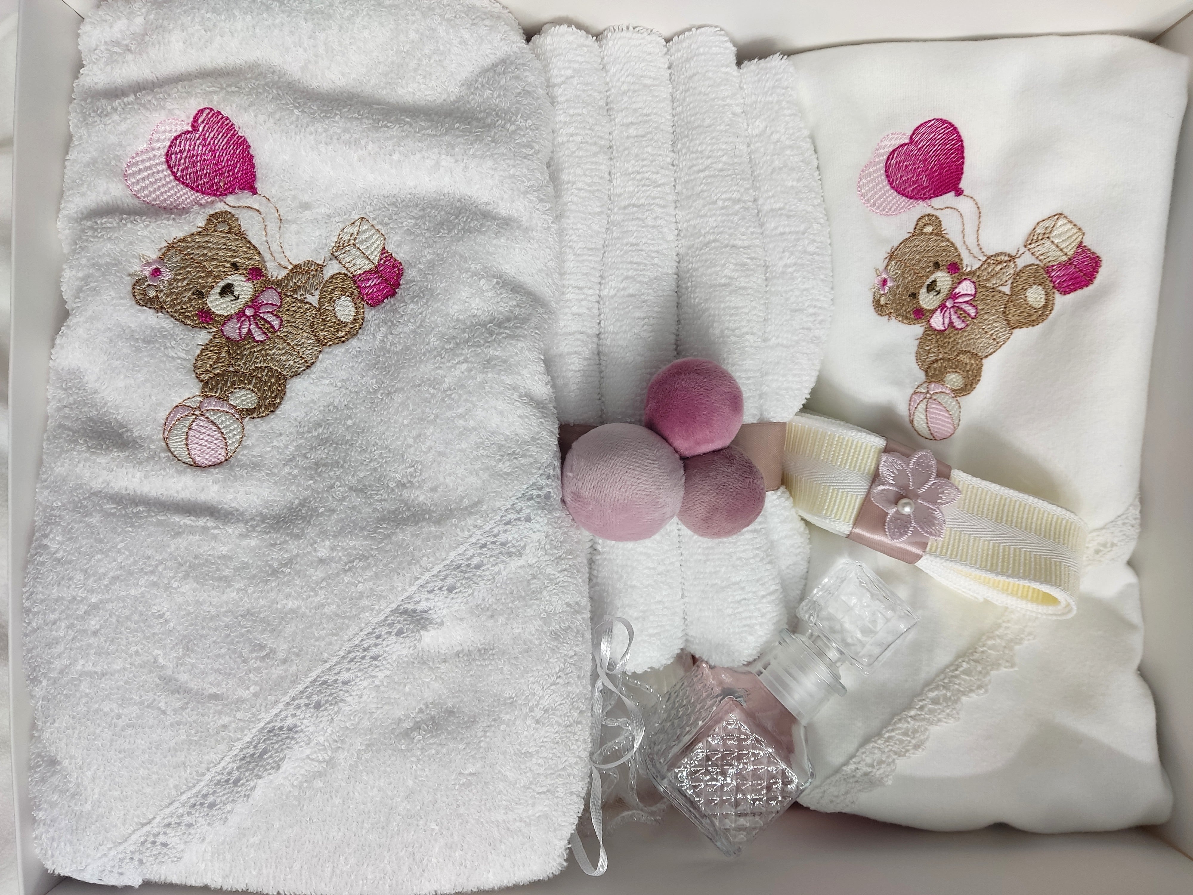 Trusou de baza personalizat 7 piese - ursulica cu baloane
