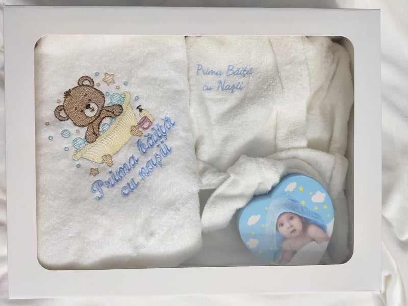 Set prima baita cu nasii baiat - prosop si halat