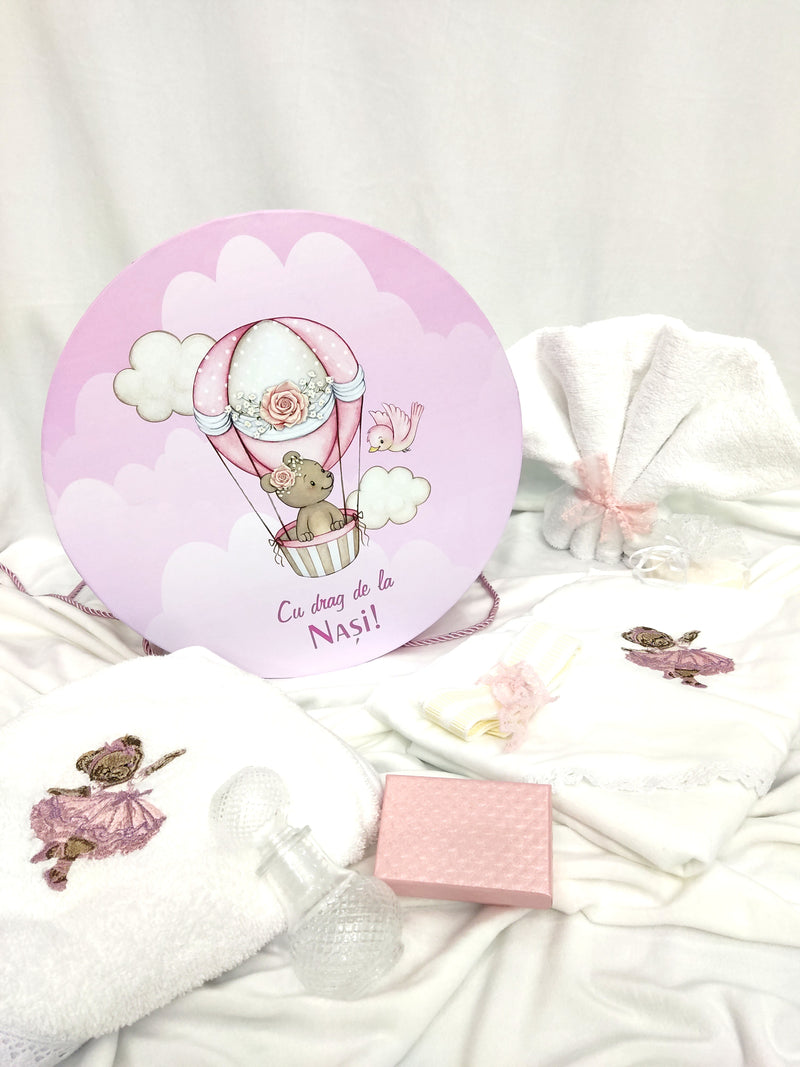 Trusou botez fetița - tematica ursulet roz