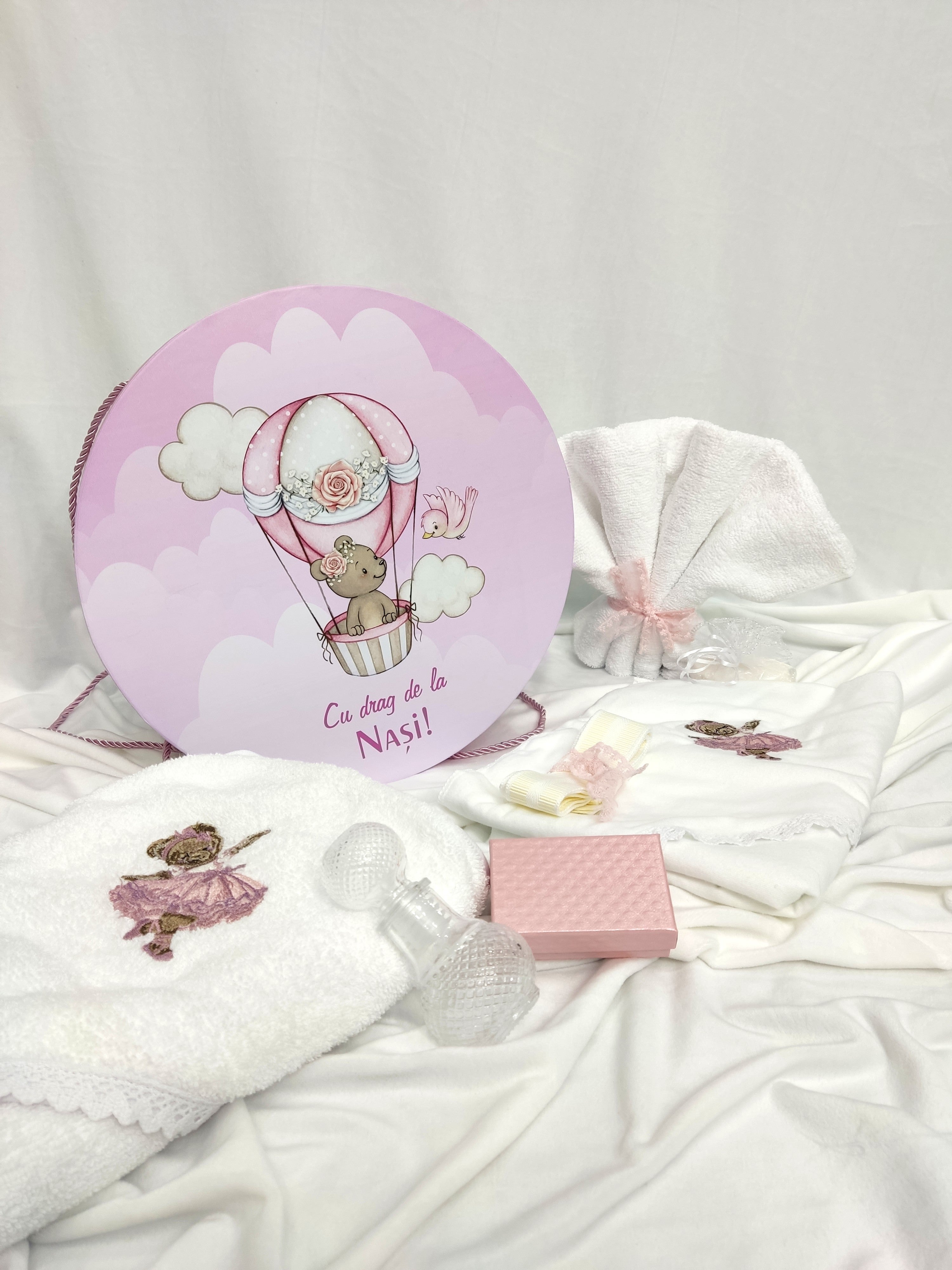 Trusou botez fetița - tematica ursulet roz