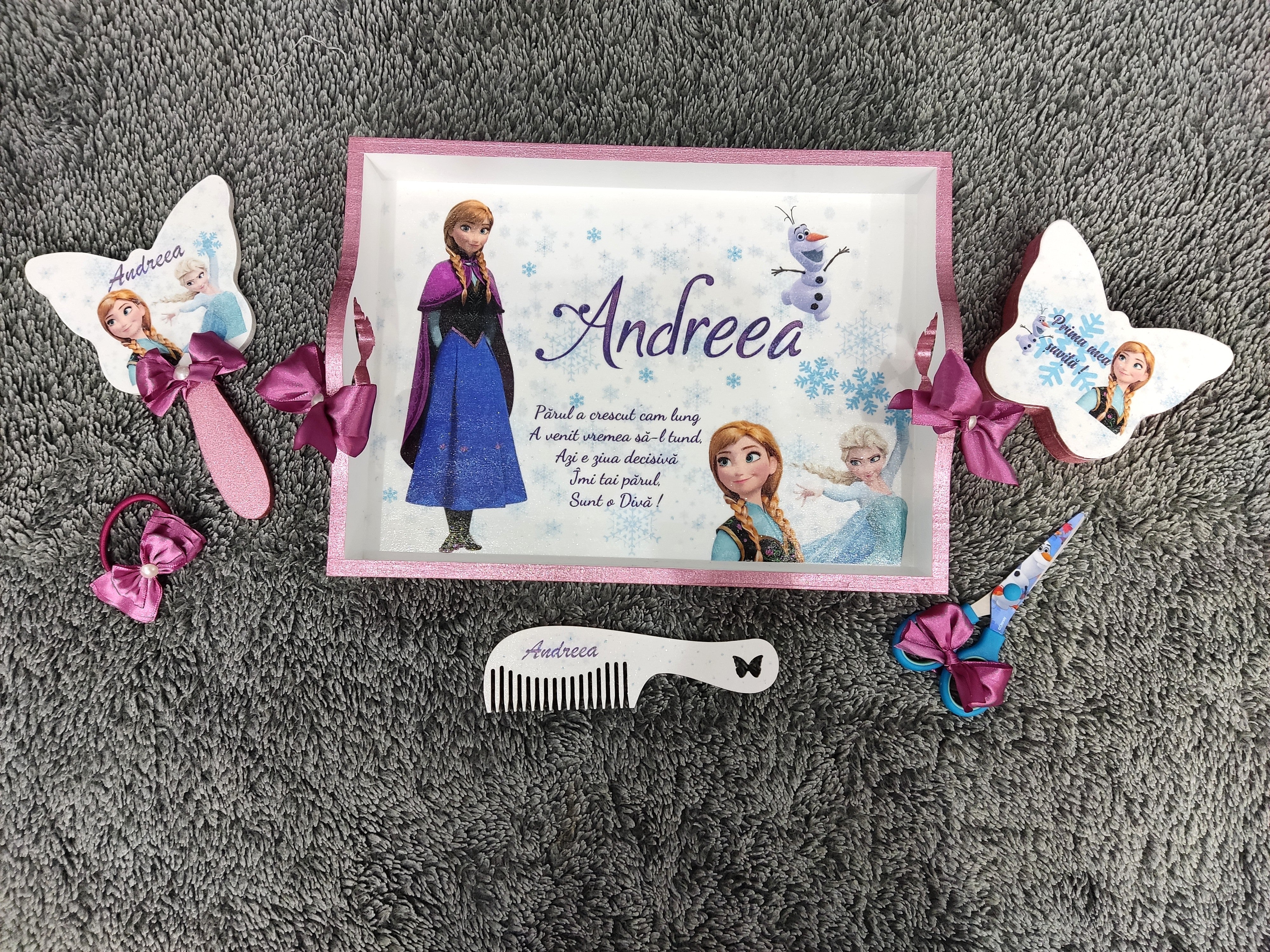 Set de moț personalizat fetiță – Ana si Elsa