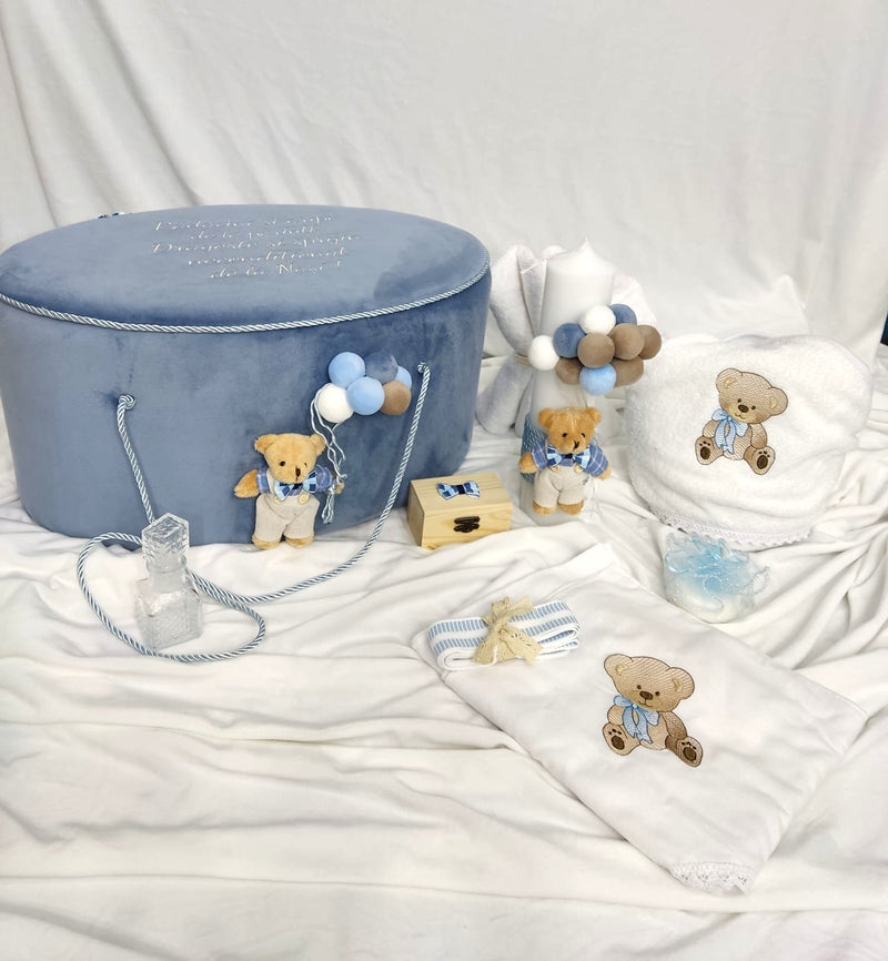 Trusou botez baiat - ursulet cu baloane