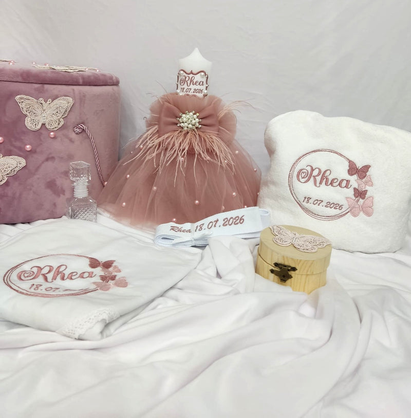 Trusou botez fetita - model fluturi