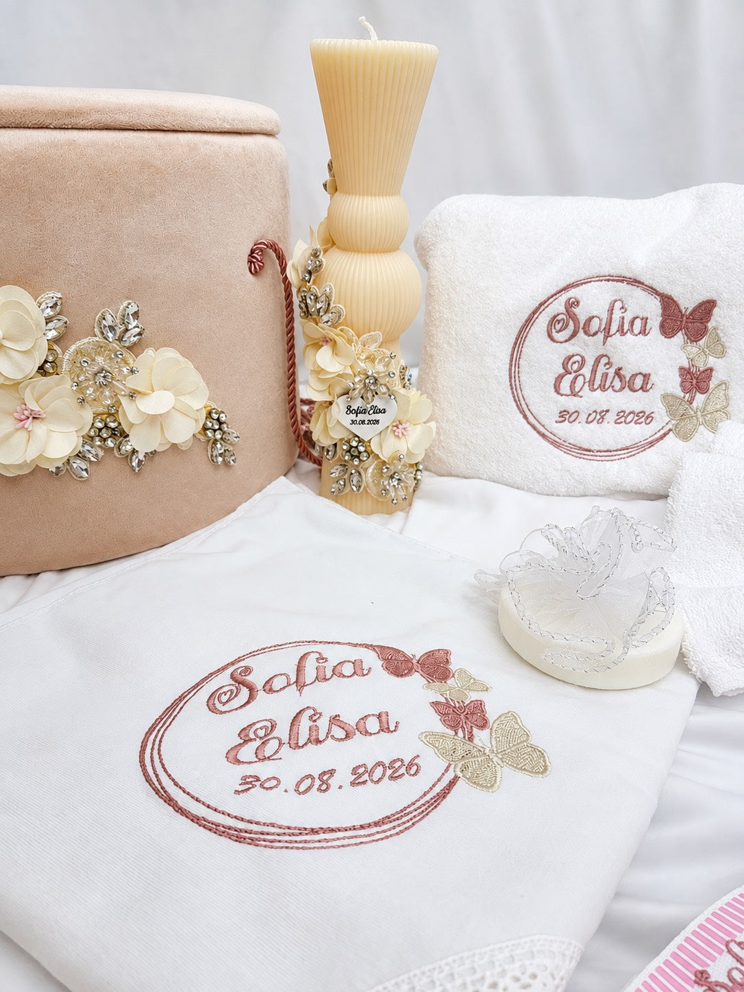 Trusou botez fetita - Luxury butterfly