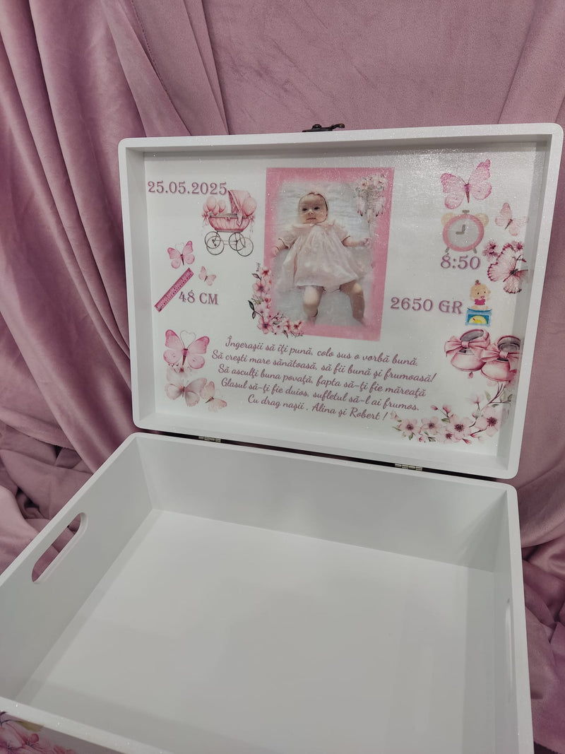 CUFAR LEMN (CUTIE AMINTIRI), TEMATICA FLUTURI SI FLORI