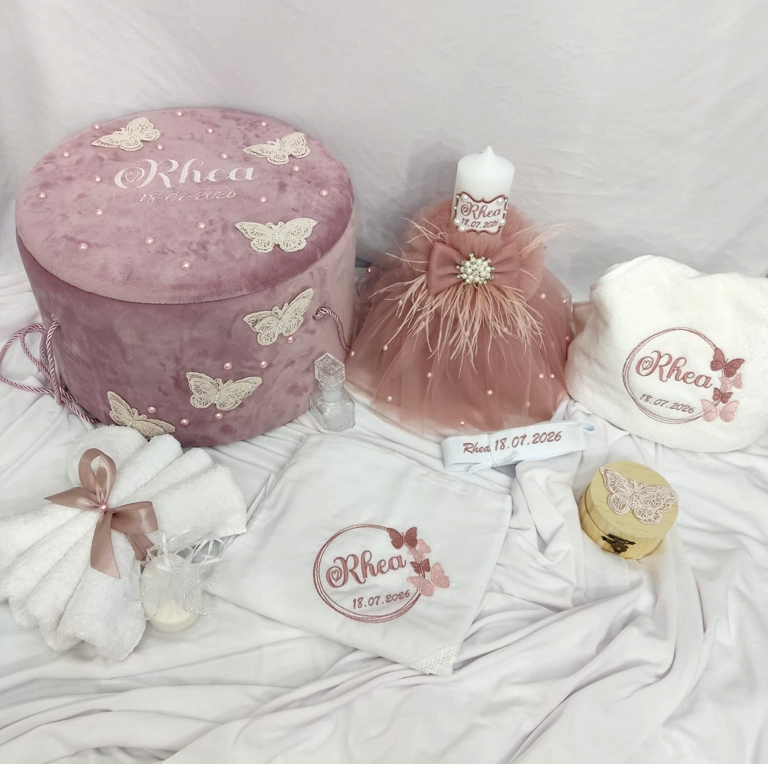 Trusou botez fetita - model fluturi