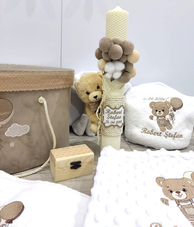 Trusou botez baiat maro - ursuletul cu baloane