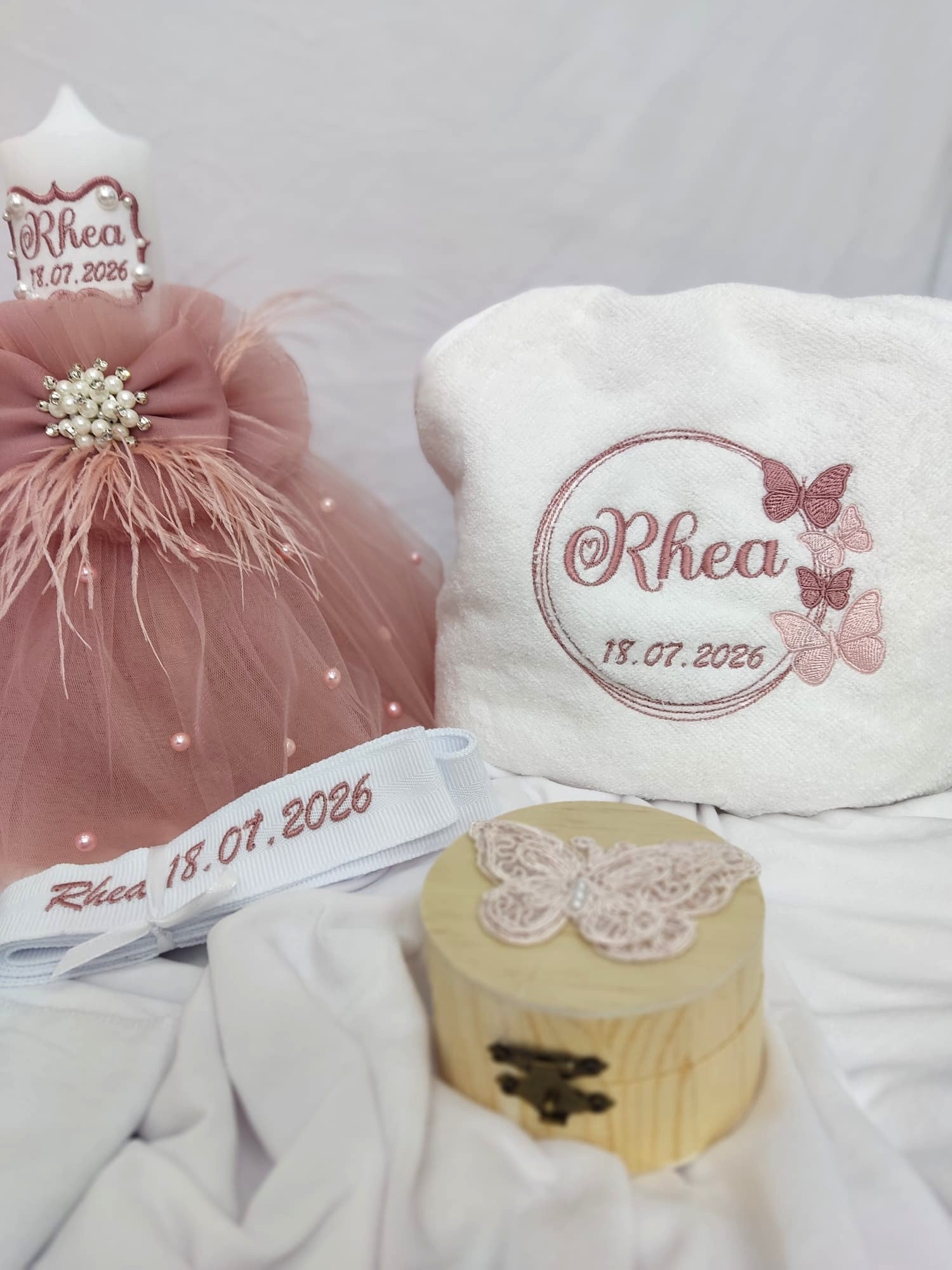 Trusou botez fetita - model fluturi
