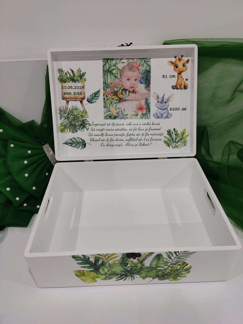 CUFAR LEMN (CUTIE AMINTIRI), TEMATICA SAFARI/JUNGLA