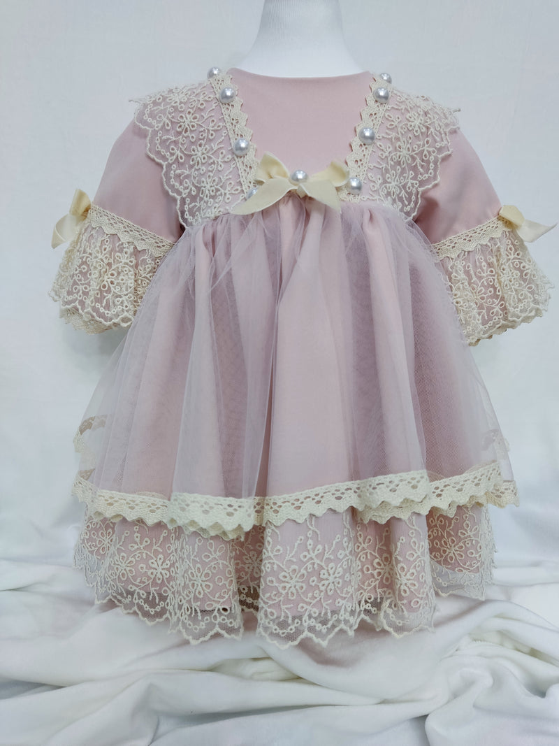 Rochita de botez Dylara roz