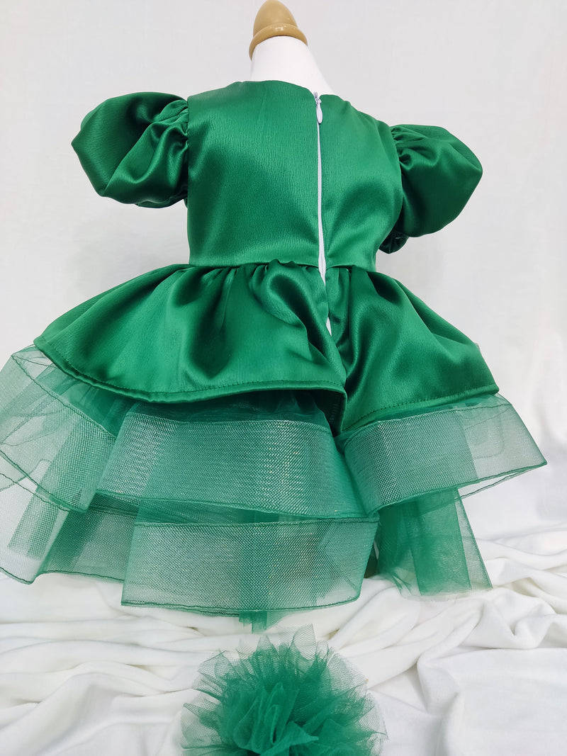 Rochita de botez Mony verde smarald