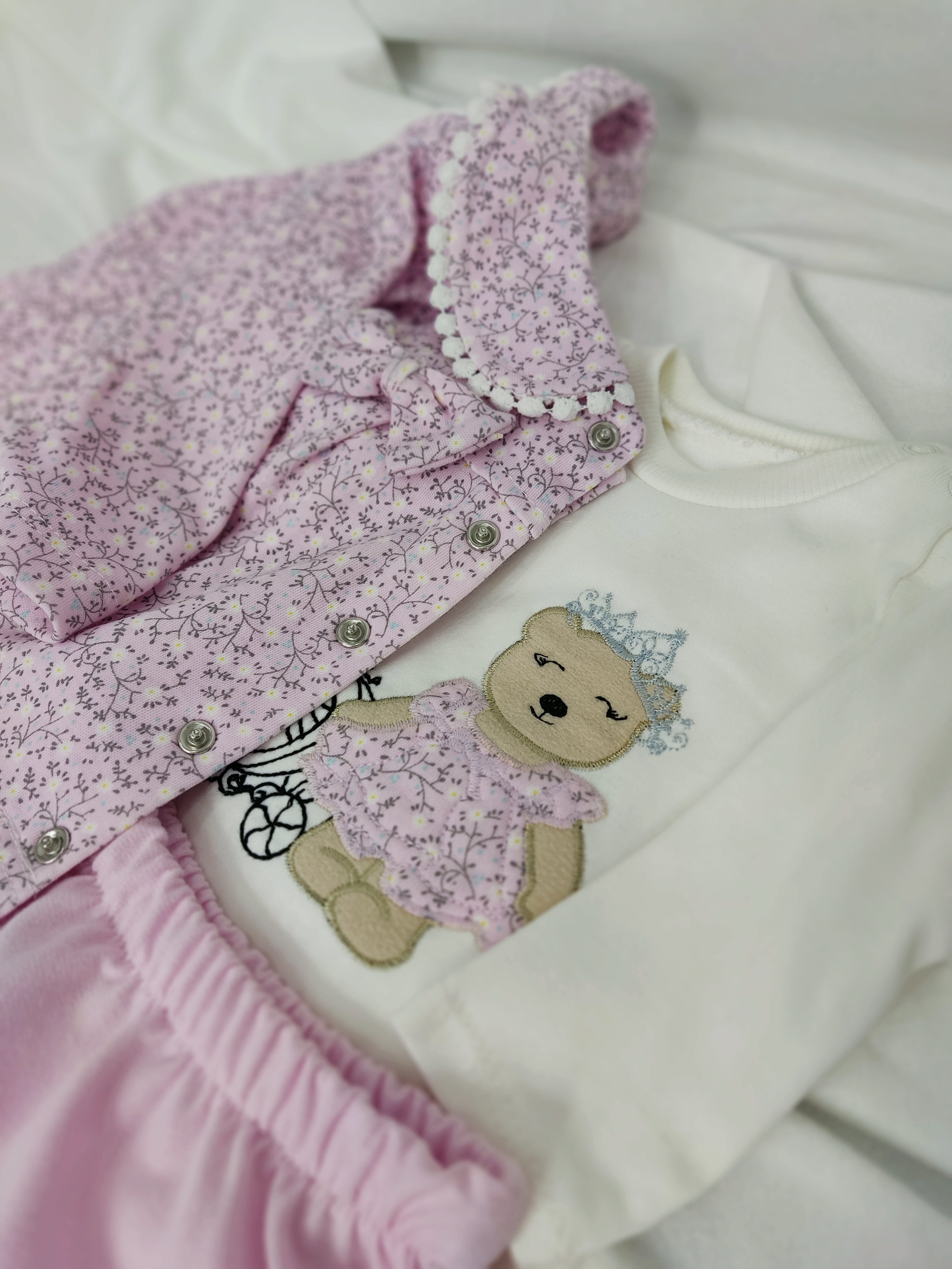 Compleu roz pal fetita - ursulet printesa