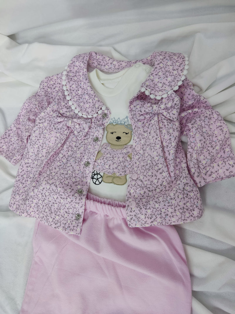 Compleu roz pal fetita - ursulet printesa