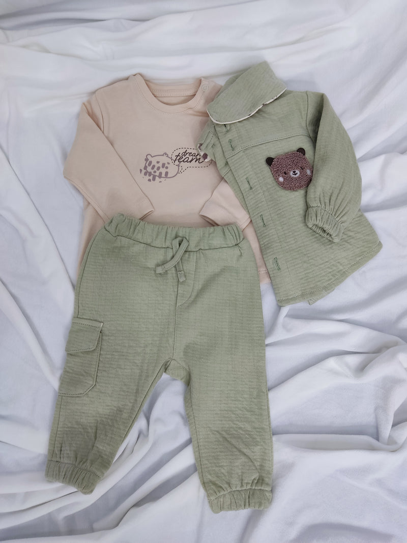 Compleu baiat urs - verde