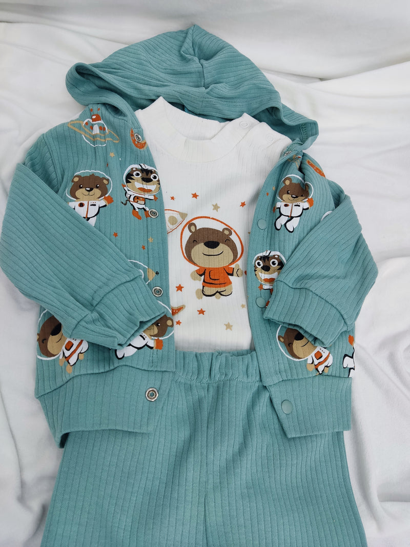 Compleu baiat astronaut verde