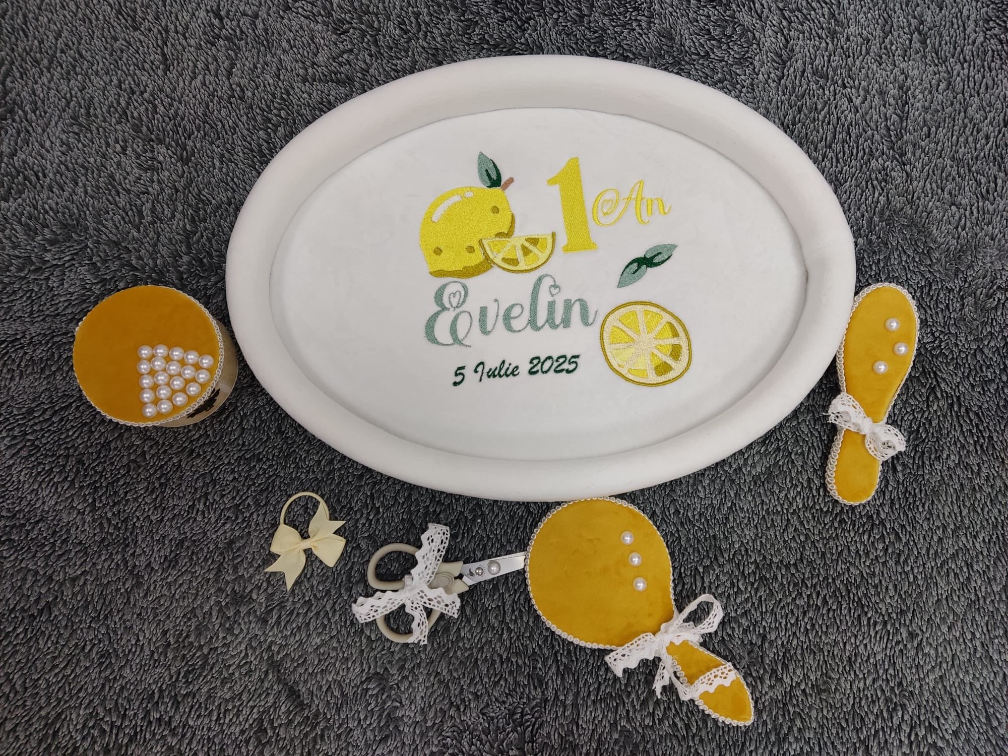 Set mot catifea personalizat - tematica lemonade