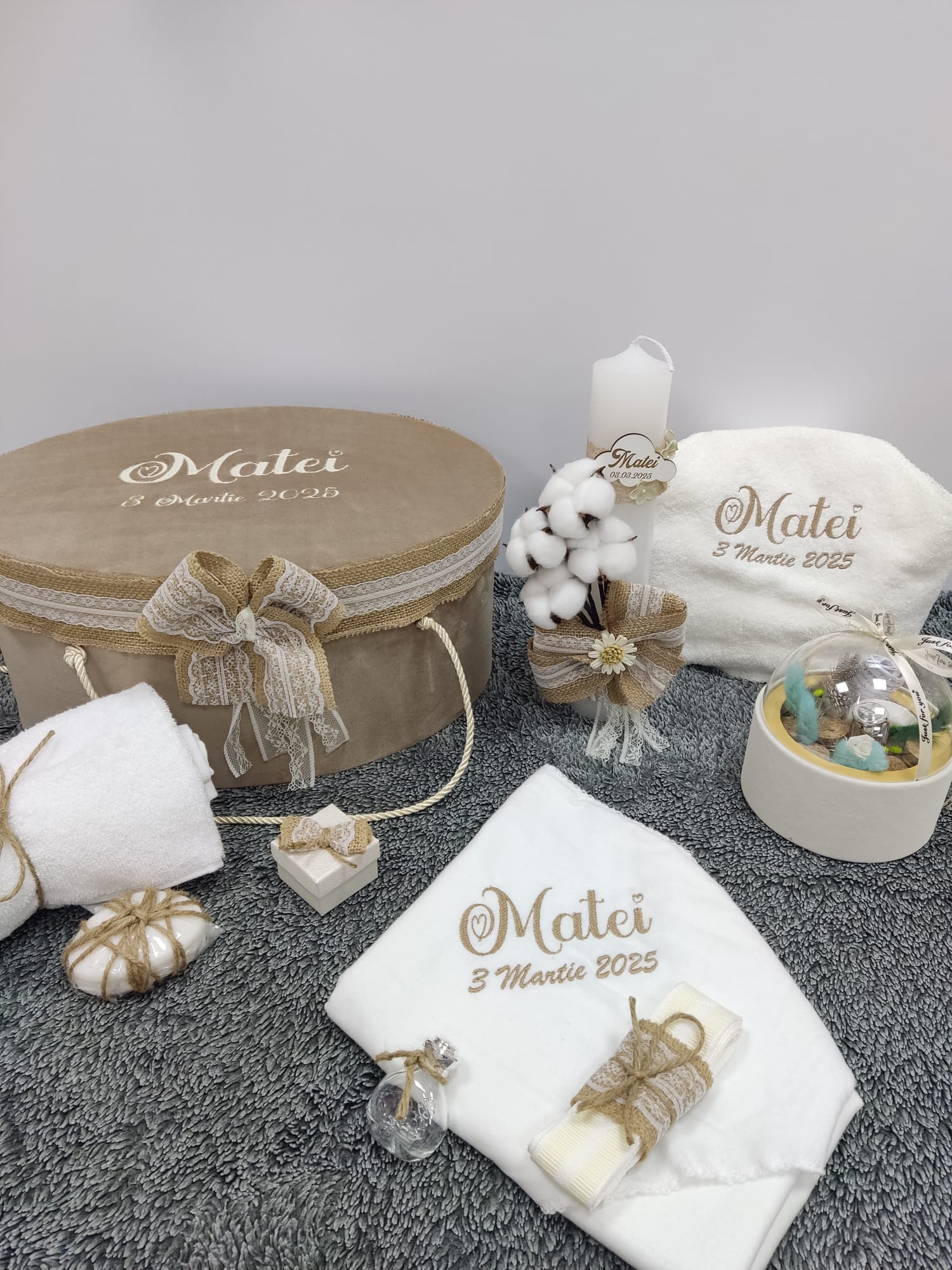 Trusou botez baiat - model rustic