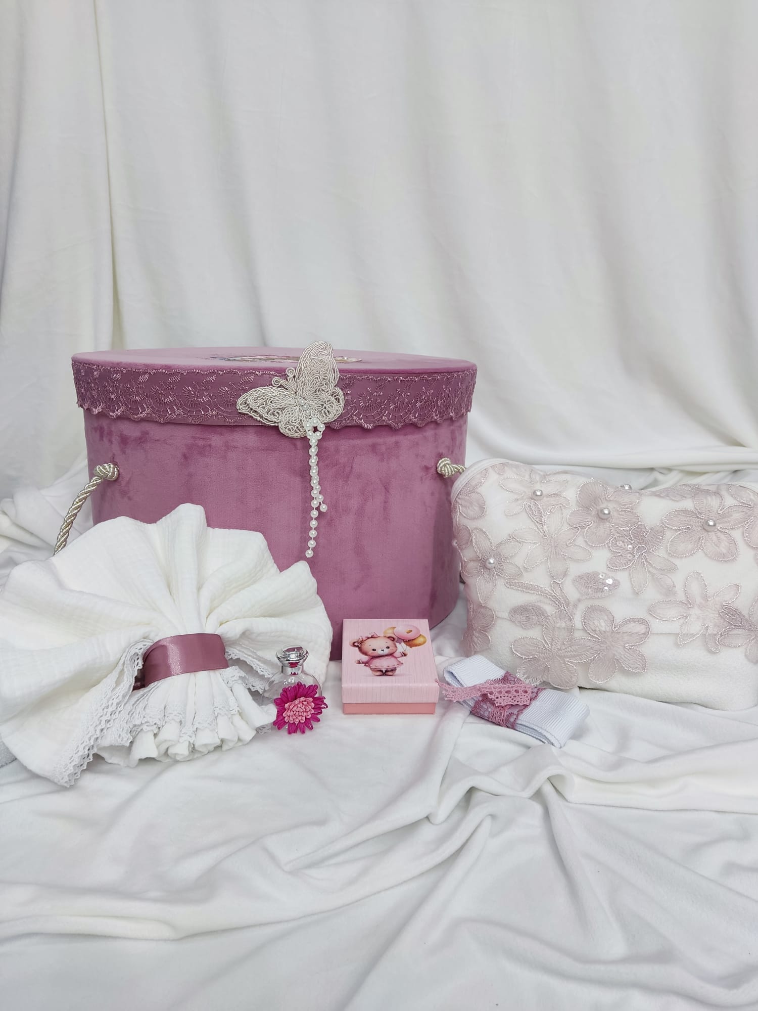 Trusou botez fetița - ursulica brodata