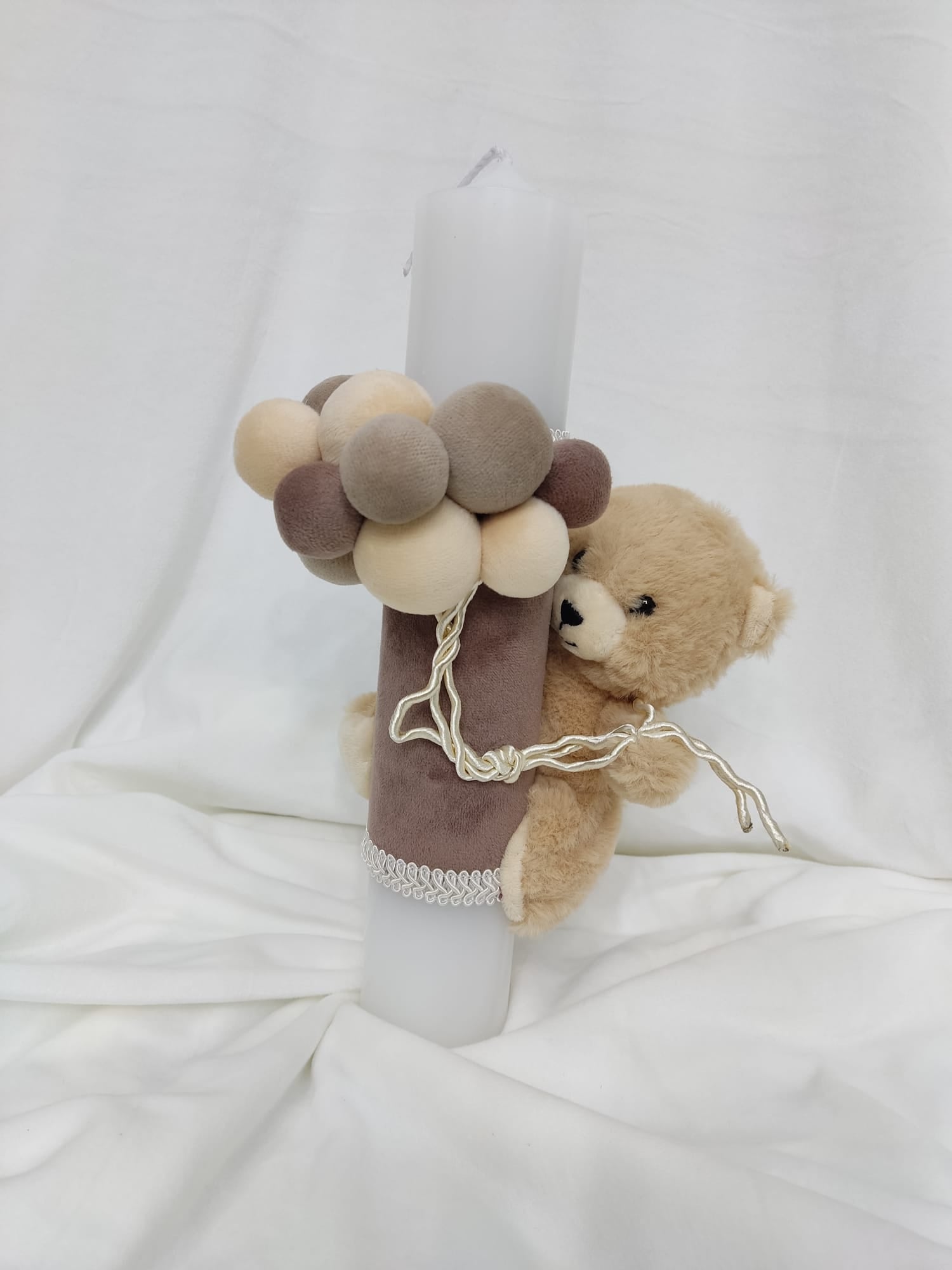 Lumanare botez baiat Brown Teddy