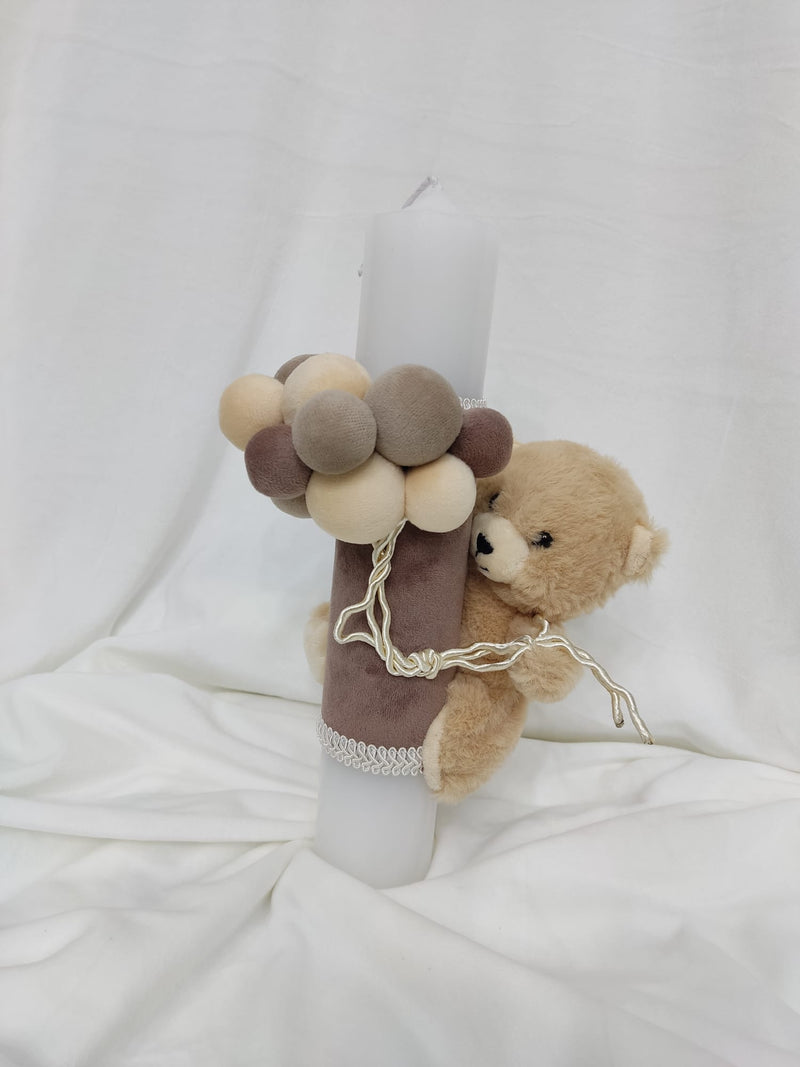 Lumanare botez baiat Brown Teddy