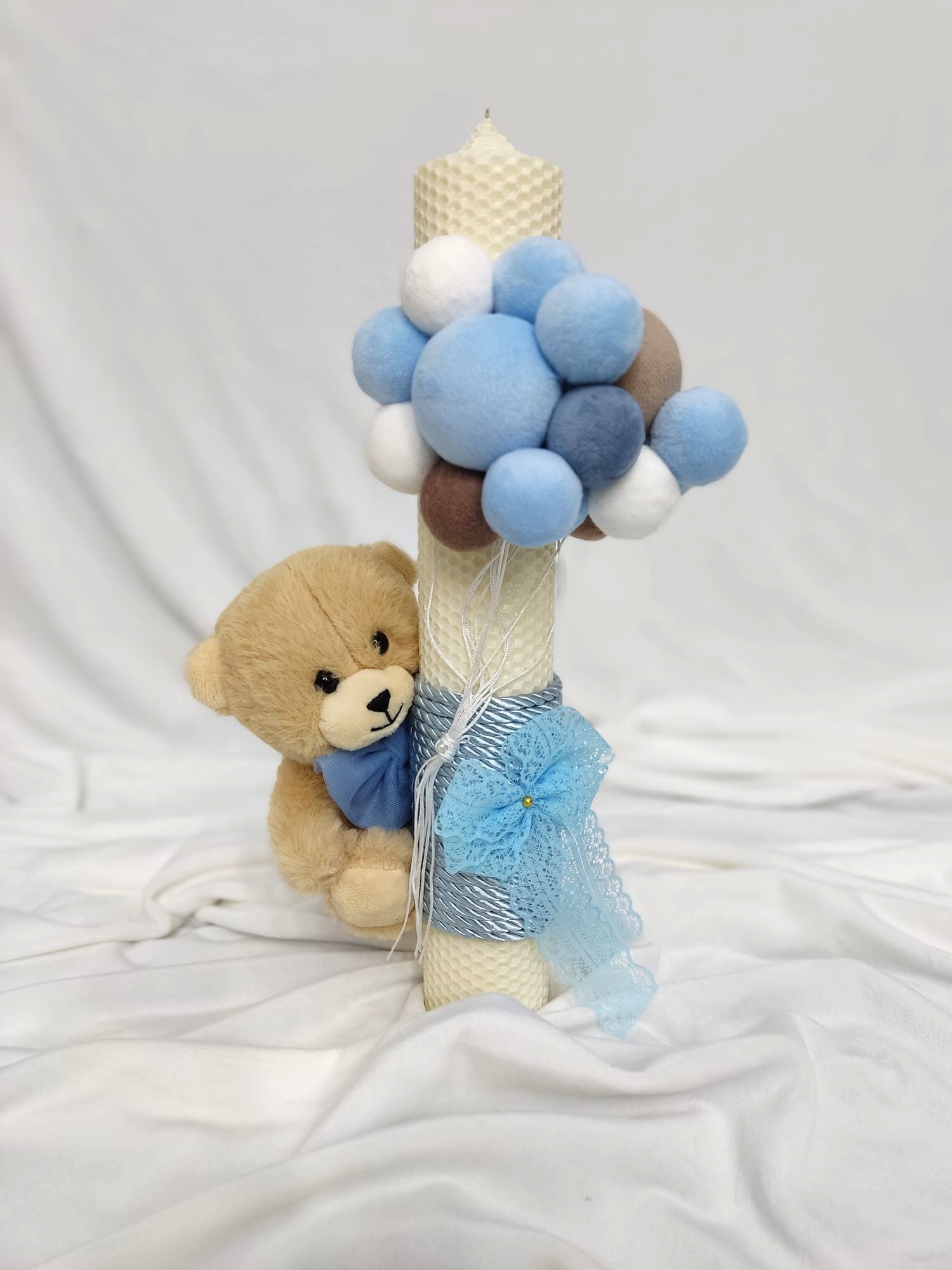 Lumanare botez baietel - hello teddy